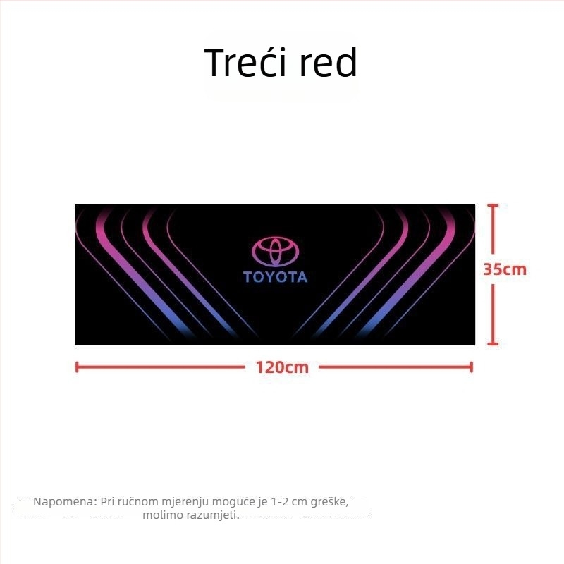 Podne prostirke za Toyota Sienna, srednji red, sedmeročlano vozilo; s logom; kod proizvoda 19z6h670283115
