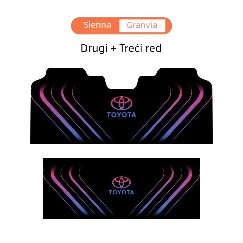 Podne prostirke za Toyota Sienna, srednji red, sedmeročlano vozilo; s logom; kod proizvoda 19z6h670283115