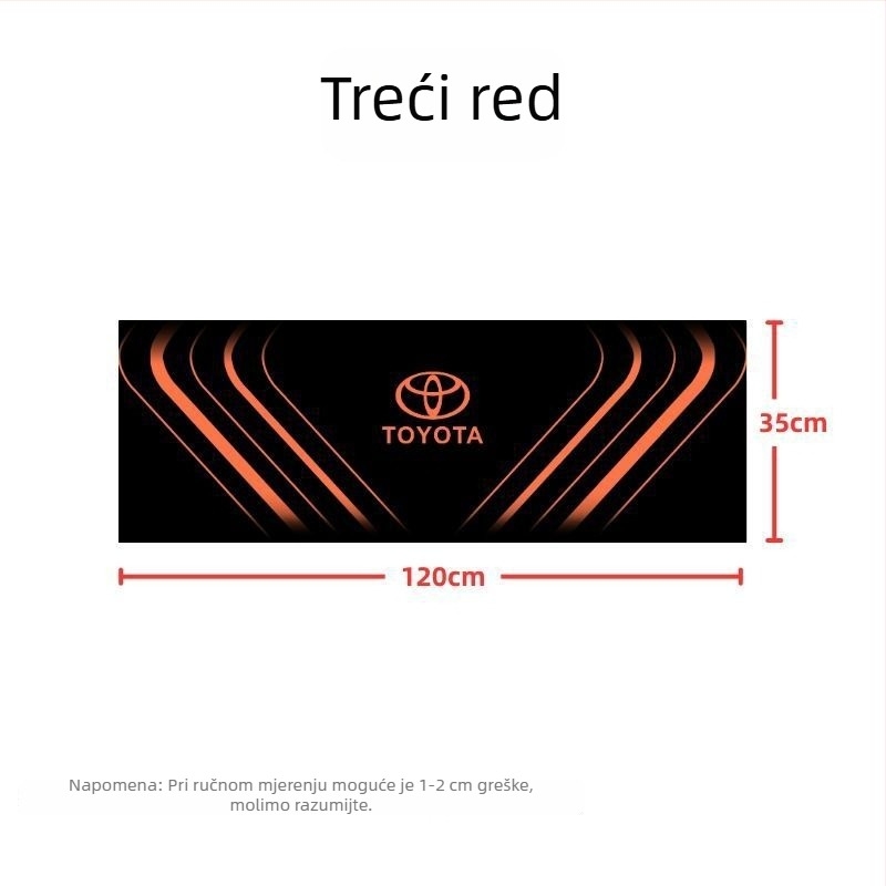Podne prostirke za Toyota Sienna, srednji red, sedmeročlano vozilo; s logom; kod proizvoda 19z6h670283115