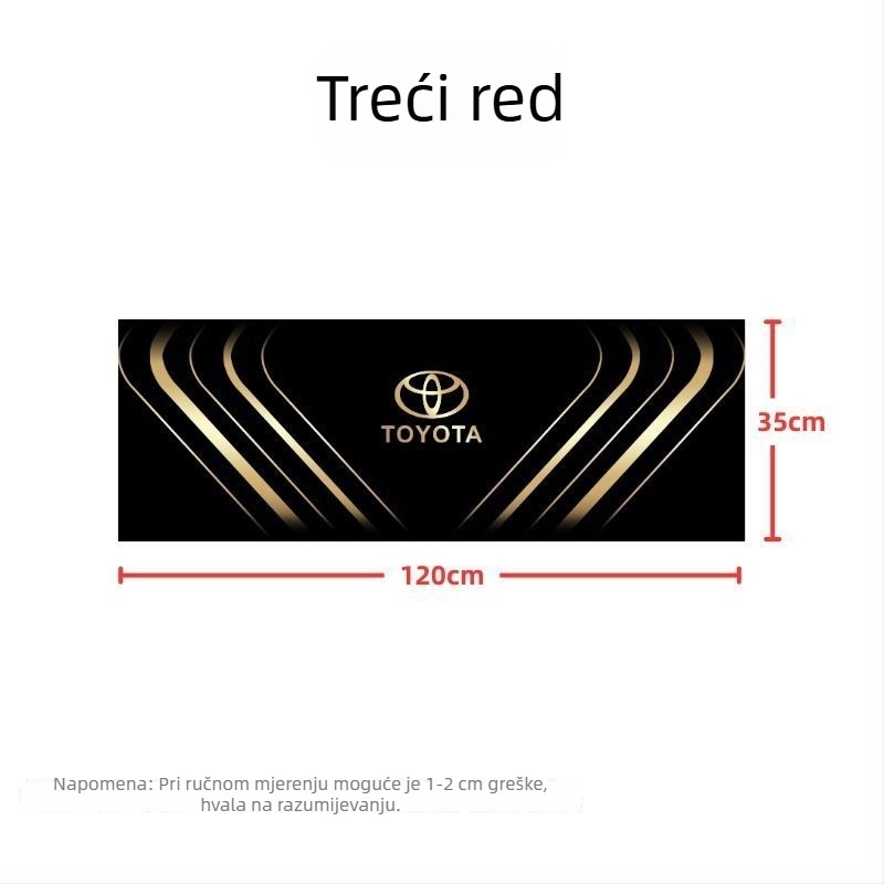 Podne prostirke za Toyota Sienna, srednji red, sedmeročlano vozilo; s logom; kod proizvoda 19z6h670283115