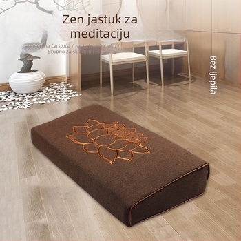 Klekna meditacijska podloga s nagibom, laneni presvlaka i punjenje od kokosovih vlakana – višebojna, za kućnu upotrebu