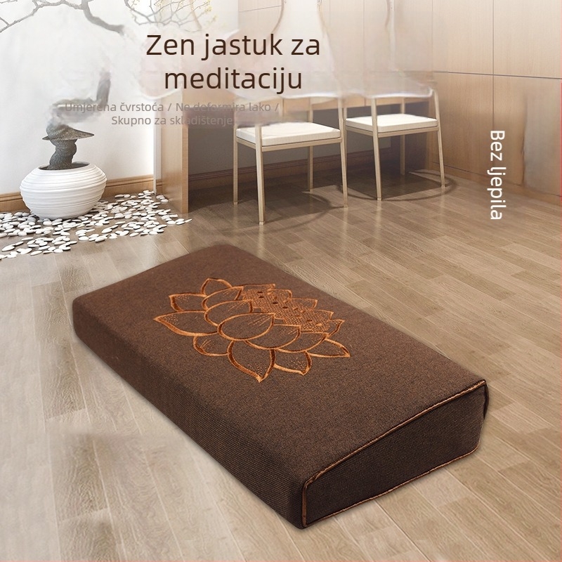 Klekna meditacijska podloga s nagibom, laneni presvlaka i punjenje od kokosovih vlakana – višebojna, za kućnu upotrebu