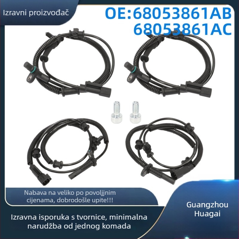 ABS senzor brzine kotača za Dodge Ram 1500 (2013-2018); modeli 68053861ab/ac/ad i 68231044ab; kućište: ABS+metal; proizvodni kod GZHG0922-005148