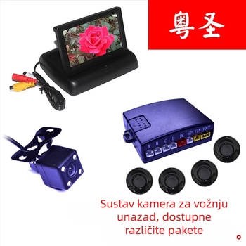 Vizualni radar za vožnju unazad s 4 sonde, domet detekcije 2,5 m, napajanje 12V, glasovni upozorenja