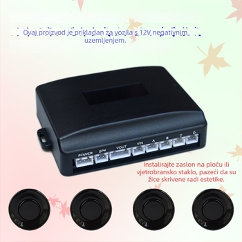 Vizualni radar za vožnju unazad s 4 sonde, domet detekcije 2,5 m, napajanje 12V, glasovni upozorenja