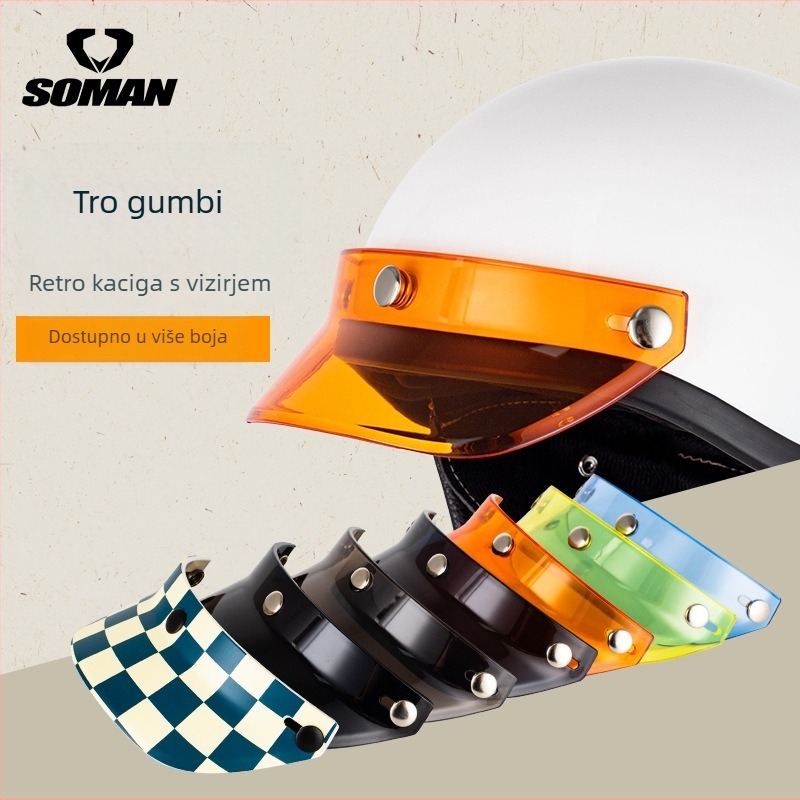 Vizir kacige za motocikl SOMAN MY01, tip vizira, zaštita od sunca.