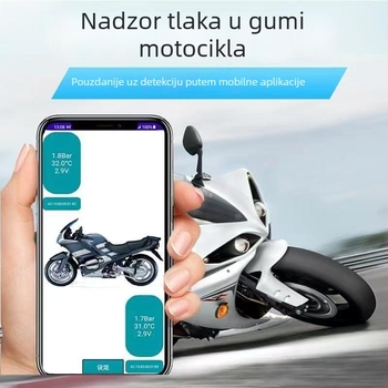 Prijenosni TPMS sustav za automobile i motocikle s Bluetooth senzorom tlaka u gumama i povezivanjem na mobilni telefon