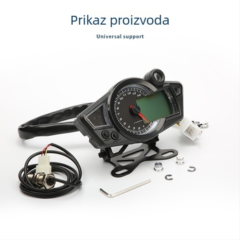 RX1N LCD mjerni uređaj za 12V univerzalni motocikl – višenamjenski digitalni tachometar i odometar, ABS + akrilik + LED, metalni nosač, 0.483 kg