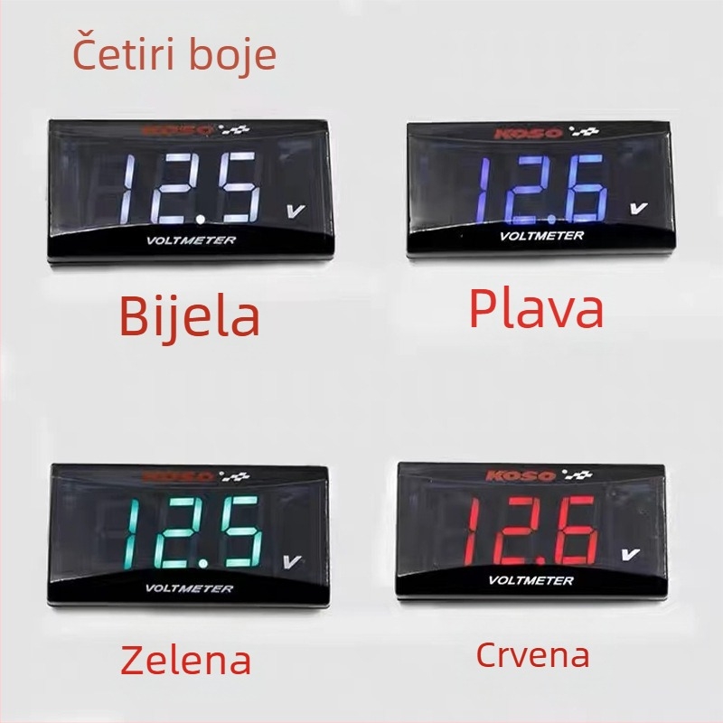 KOSO voltmetar za terenski motocikl, raspon 10–150V, vodootporan dodatak za električni motocikl