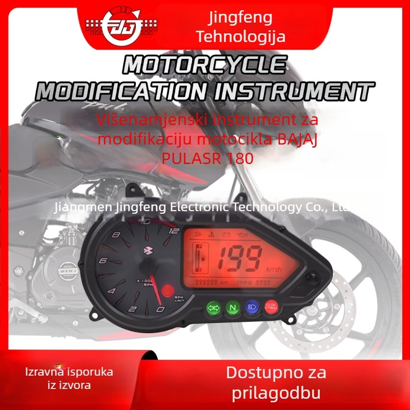 Digitalni LCD mjerni instrument za motocikl Bajaj Pulsar 180, 12V, marka JG, kompatibilan Bajaj180
