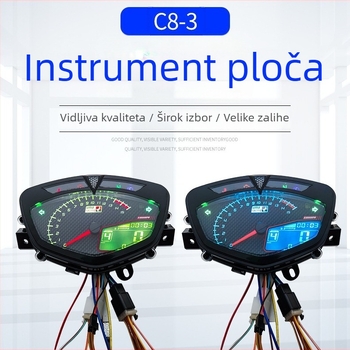 LCD instrument ploča motocikla YMH LC135 C8, marka TACE, ABS, podesivi kabel, kompatibilno s YMH LC135 C8, prilagodljivo