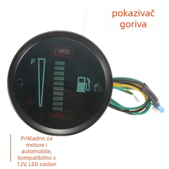 Pokazivač razine goriva za automobile i motocikle, model B3049, elektroplatinirano željezo, LED, 12V