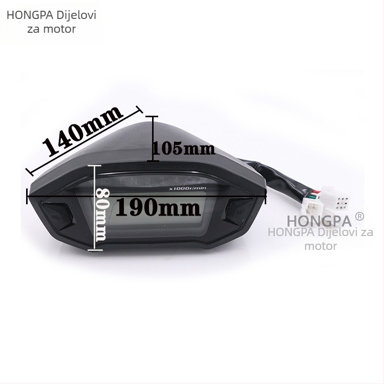 HP-199 12V ABS LCD brzomjer/odometar/tachometar Monkey motocikl, 2-4 cilindara