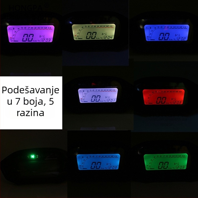 HP-199 12V ABS LCD brzomjer/odometar/tachometar Monkey motocikl, 2-4 cilindara
