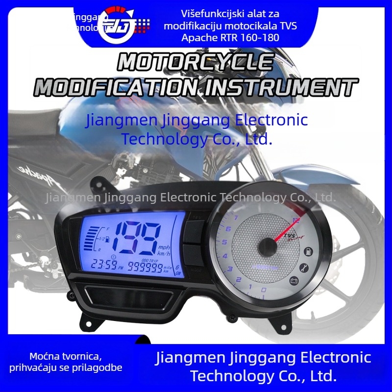 JG LCD zaslon za motocikl TVS160, 12V, kompatibilan s TVS160-180