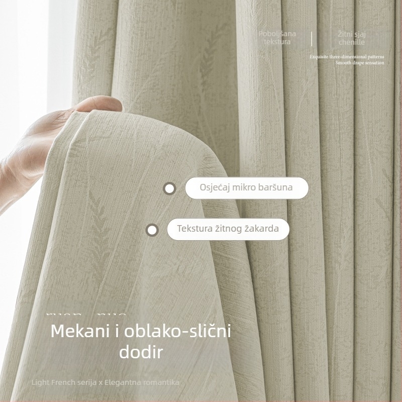 Jacquard Chenille blackout zavjesa, gotov proizvod, za dnevni boravak, spavaću sobu i balkon, moderan stil, vrhunski dojam
