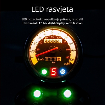 GN CG125 motociklistički instrument ploča – retro modificirani tachometar i odometar, 12V kompatibilnost, kućište od 304 nerđajućeg čelika, 99% točnost