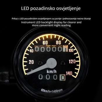 Elektronski tahometar za motocikl s dvostrukim kilometromjerom; JBL model 140; napajanje 12V
