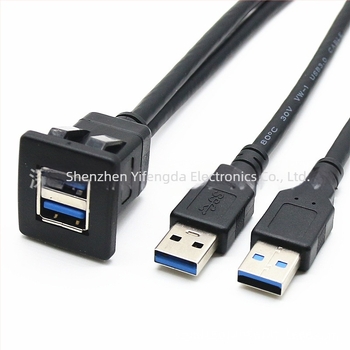 USB 3.0 dvojportni podatkovni kabel s ABS kućištem za ploču automobila/motocikla