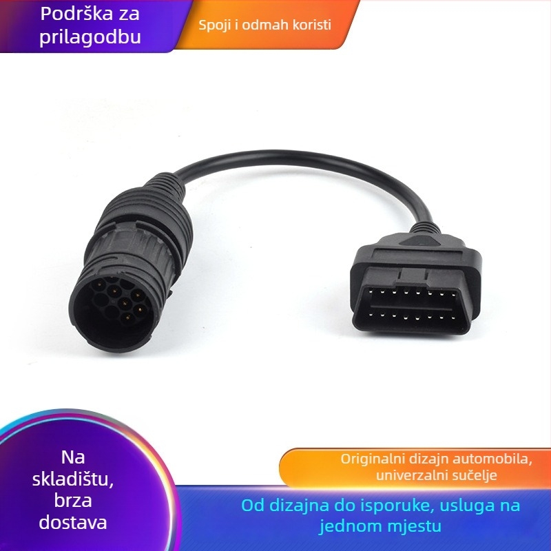 OBD2 adapter kabel za BMW motocikl — BMW 10-pin na OBD2, 12V, radna temperatura 80°C