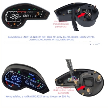 Digitalni instrument panel za Vento Crossmax 250 – materijal ABS, PMMA; točnost 1%; težina 505 g; marka Tiansheng; kompatibilan s Vento Crossmax 250