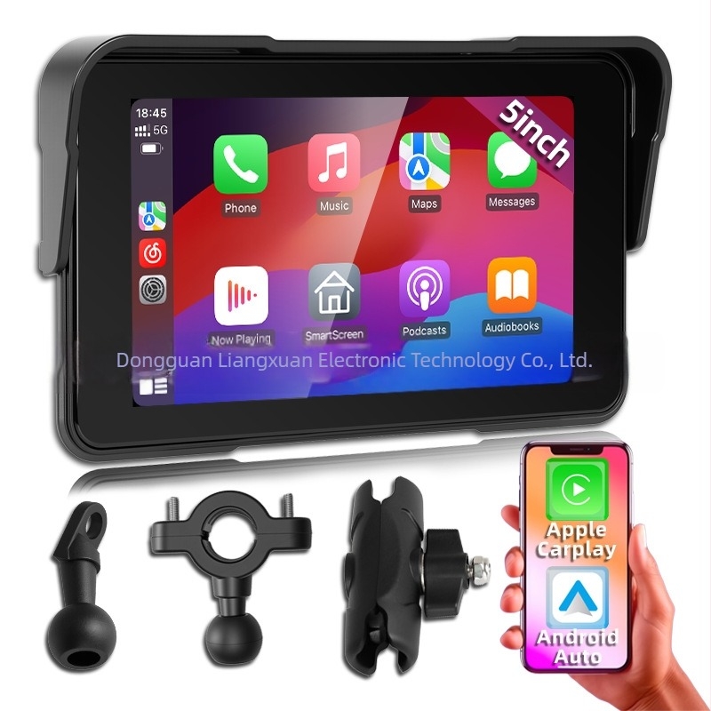 Motociklistički 5-inčni horizontalni zaslon s bežičnim CarPlay/Android Auto, prijenosna GPS navigacija, Bluetooth praćenje tlaka u gumama, do 64 GB pohrane