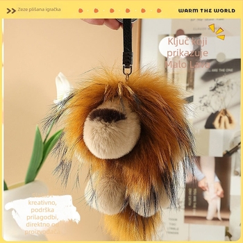 Privjesak za ključeve od plišane lutke — Simba nadahnut sladak lav, materijal Liquid hair (Marka: Ze ze; Materijal: Liquid hair; Stil: Cute; Kategorija: Keychain)