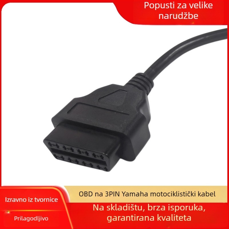 OBD2 3-pin adapter kabel za EFI motocikl s niklovanom izolacijom