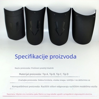 Prošireni prednji blatnik i komplet stražnjeg blatnika za motocikle i električna tricikla – univerzalna kompatibilnost, polipropilen (PP), vodootporna zaštita