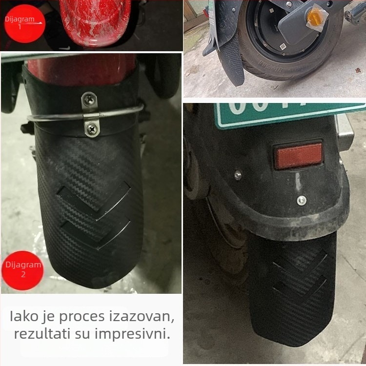 Prošireni prednji blatnik i komplet stražnjeg blatnika za motocikle i električna tricikla – univerzalna kompatibilnost, polipropilen (PP), vodootporna zaštita