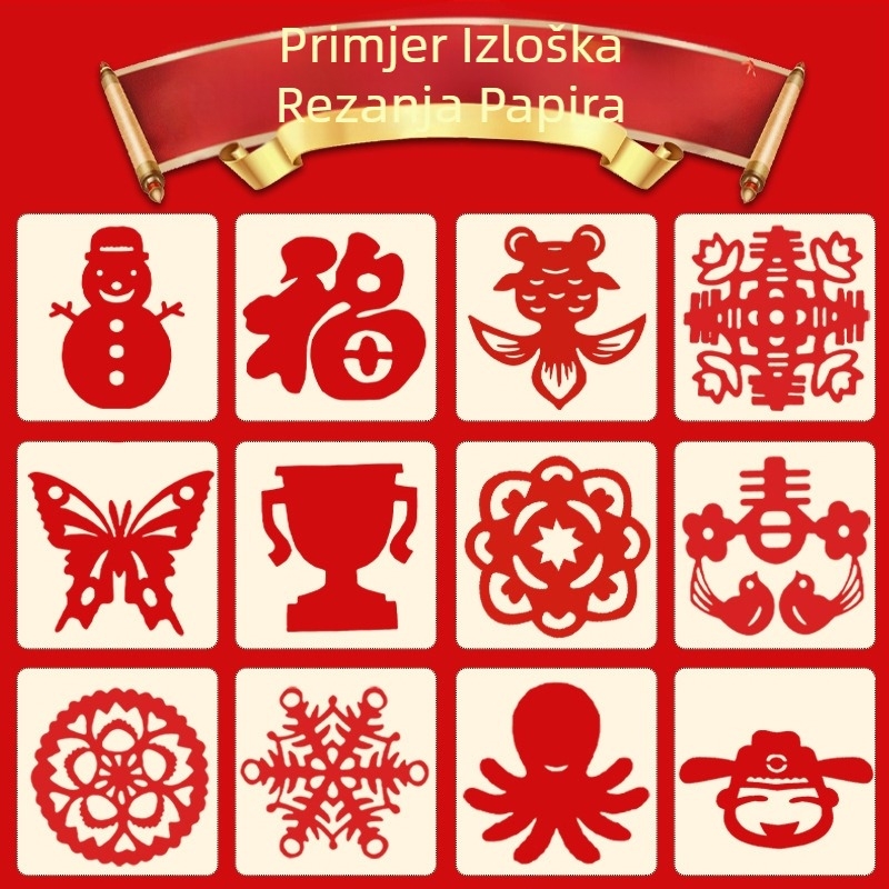 Prozorske papirnate izreznice u kutiji – 12 kineskih znakova zodijaka, DIY dekor za proslavu