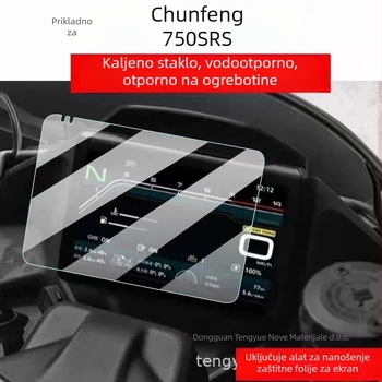 Staklena zaštitna folija za instrument ploču, tvrdo staklo otporno na udarce, ljepilo za montažu, kompatibilno s 25 modela Dongfeng 750SRS