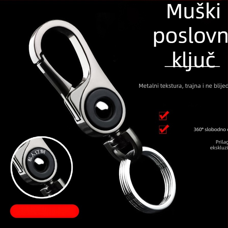 Muški poslovni lančić za ključeve – kreativni privjesak, cinkov spoj, moderni umjetnički stil (Brand: Hundred flowers)