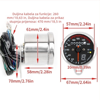 Harley-Davidson cruiser indikator prijenosa s elektroničkim tachometrom i odometrom, 12V