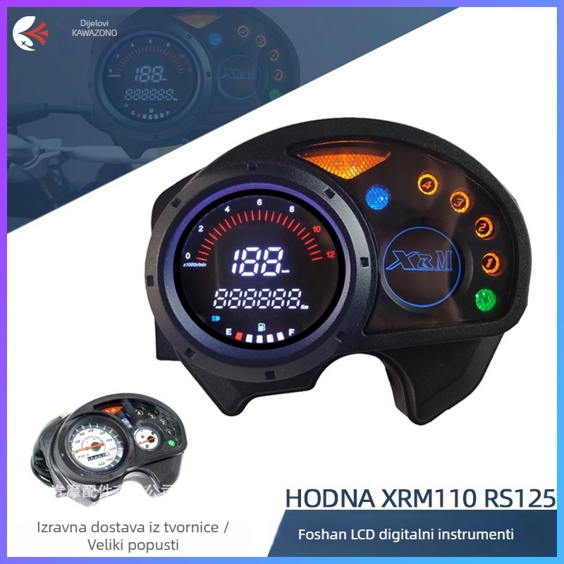 KAWAZONO LCD digitalni instrument klaster za motocikl XRM110 RS125, ABS materijal, kompatibilan s XRM110 RS125, licencirana privatna marka
