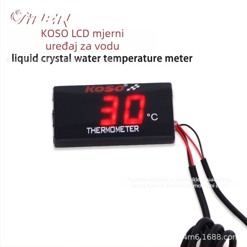 Mjerilo temperature vode za motocikl – univerzalno, 12V, VIPER, model Koso Water Temperature-P, vodootporan