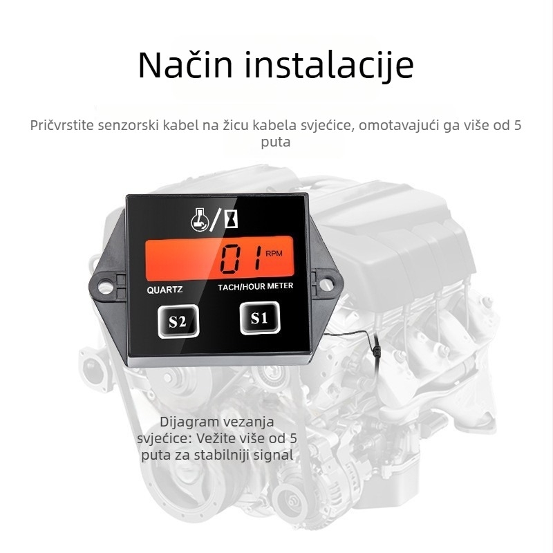 Ručni tachometar za motocikl, pilu i kosilicu — indukcijski tachometar za benzinski motor, održavanje i testiranje