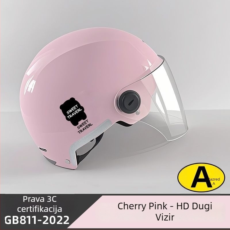 Polu-šlem za električni bicikl – ABS materijal, Gb811-2022b certifikacija, za muškarce i žene, ljeto prozračno lagano, off-road upotreba