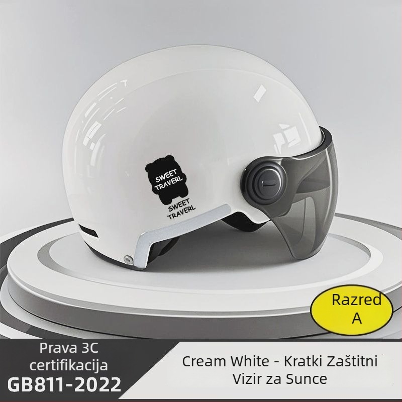 Polu-šlem za električni bicikl – ABS materijal, Gb811-2022b certifikacija, za muškarce i žene, ljeto prozračno lagano, off-road upotreba