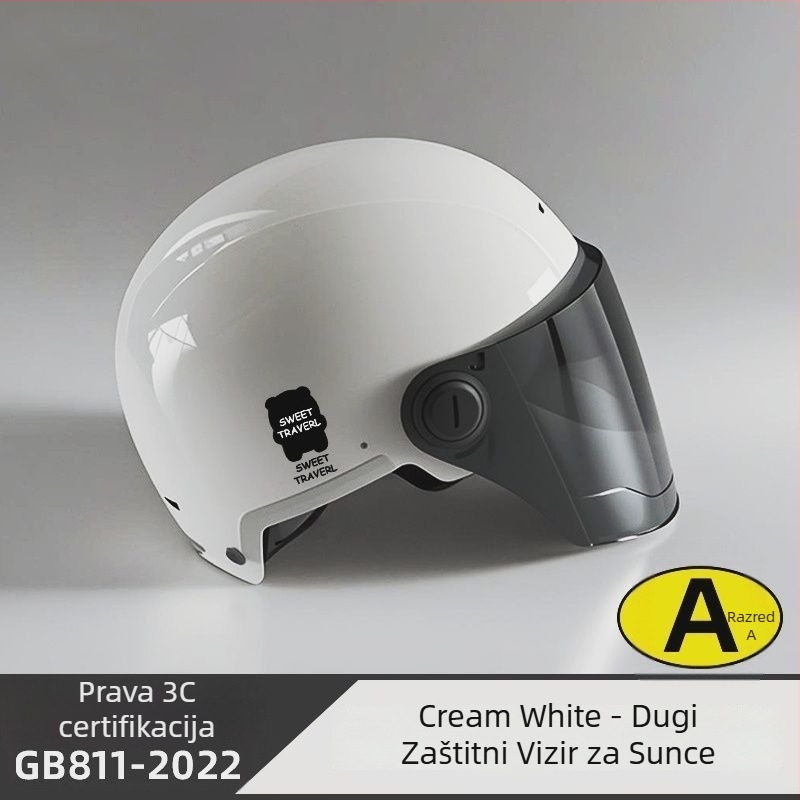 Polu-šlem za električni bicikl – ABS materijal, Gb811-2022b certifikacija, za muškarce i žene, ljeto prozračno lagano, off-road upotreba