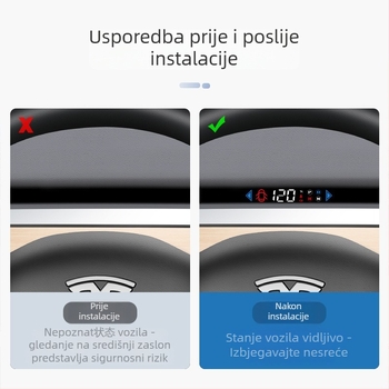 HUD zaslon za automobil T5, HD rezolucija, napajanje preko OBD, kompatibilan s Model 3 i Model Y