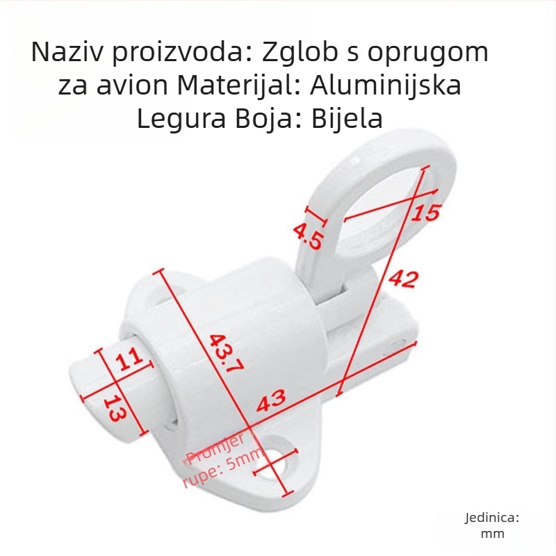 Aluminijski zasun, model chaxiao, elektrostatijski praškasti premaz, moderni minimalistički stil, mogućnost prilagodbe