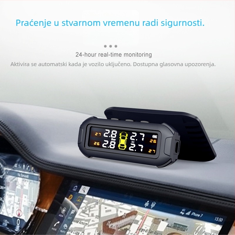 T9 digitalni TPMS za mala vozila — sustav za nadzor tlaka u gumama, digitalni ekran, raspon 0-3,5 bar