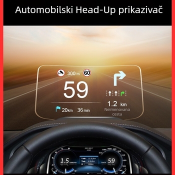 HUD zaslon za automobil s otkrivanjem OBD kvarova, projekcija lebdeće slike, navigacija, brisanje kodova — Model 985 — Napajanje baterijom • Ručno upravljanje • Ulazni signal: Drugo