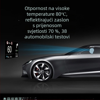 HUD zaslon za automobil s otkrivanjem OBD kvarova, projekcija lebdeće slike, navigacija, brisanje kodova — Model 985 — Napajanje baterijom • Ručno upravljanje • Ulazni signal: Drugo