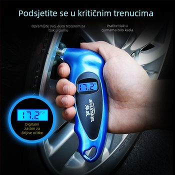 SD-2802 Elektronički digitalni mjerač tlaka u gumama, ABS, prijenosni, Deflate