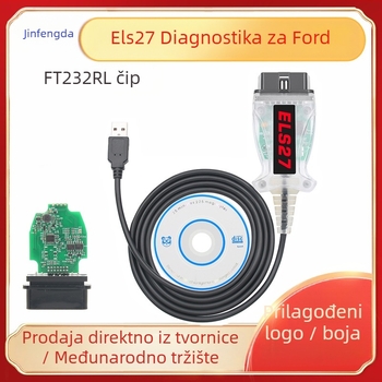 Automobilski dijagnostički alat s čipovima PIC24HJ128 i FT232RL, dijagnostika motora, DC12V, -20°C do 60°C, model A0119