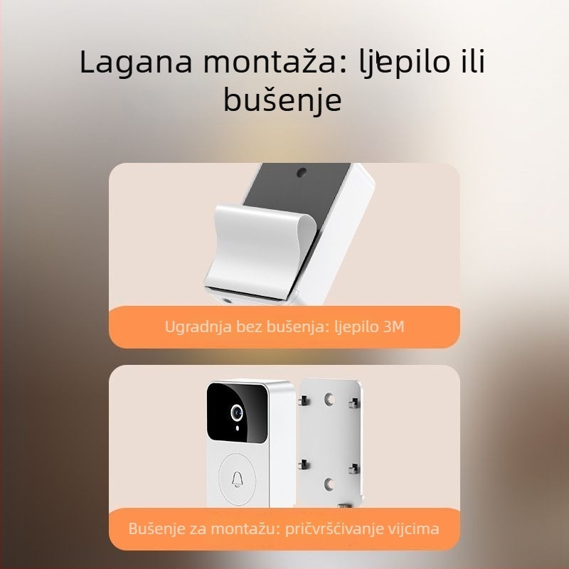 Video zvono za ulazna vrata X9 — napajanje AA baterijom, 5V, HD noćni vid, snimanje, za kućnu upotrebu