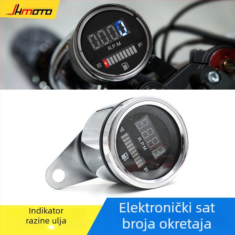 Tachometar za motocikl s mjeračem goriva i LCD retro instrumentom - Model YB-632, metalno kućište, izvrsna točnost, za karburatorske motocikle