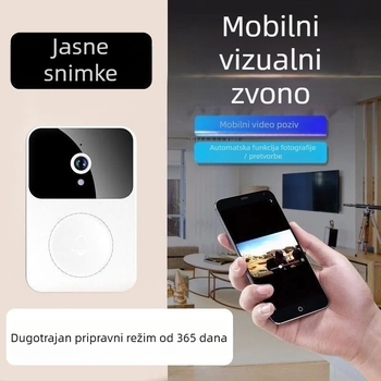 Jiakasi X9 video zvono — bežično napajanje na AA baterije, 5V, HD noćni vid, video interkom, snimke